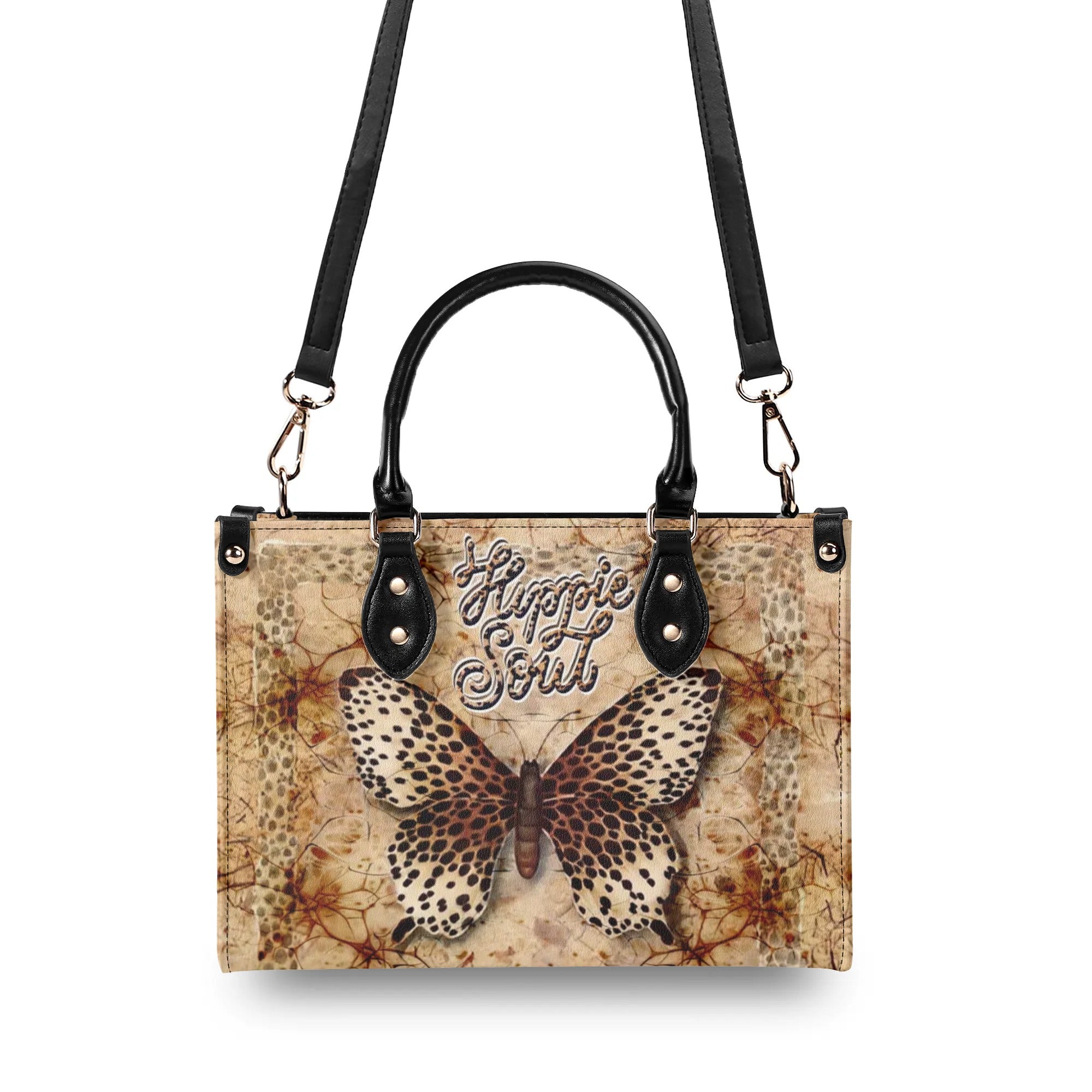 Hippie Soul Leopard Butterfly Vintage Boho Style Hippie Leather Bag _7_ uMbNb