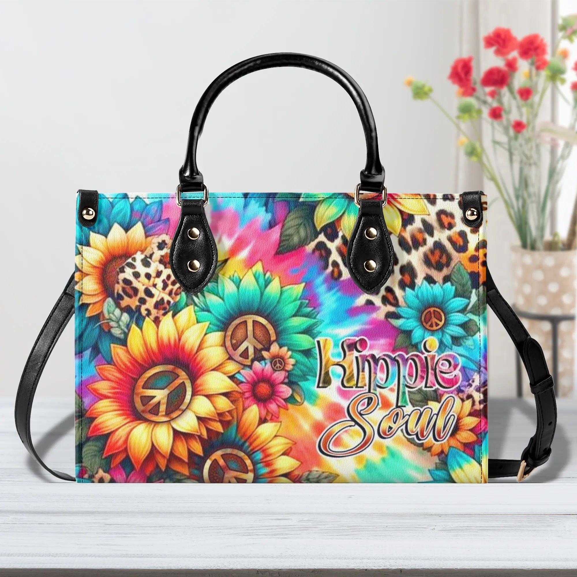 Hippie Soul Leopard Sunflower Tie Dye Hippie Leather Bag Gift for Women _1_ oXs0l