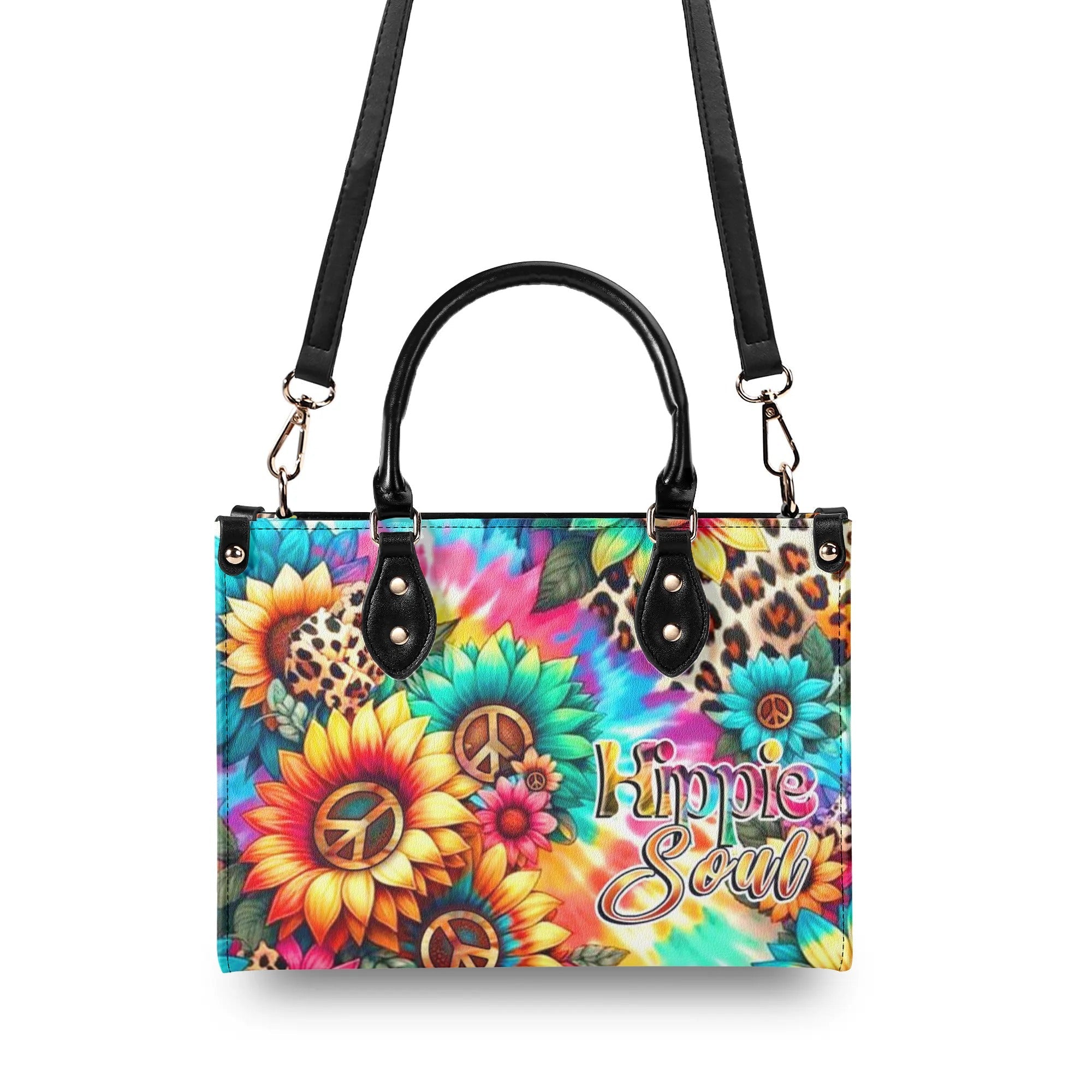 Hippie Soul Leopard Sunflower Tie Dye Hippie Leather Bag Gift for Women _2_ XV312