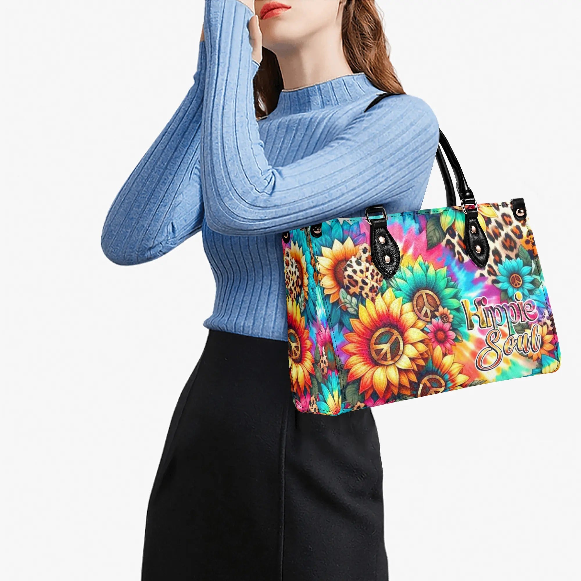 Hippie Soul Leopard Sunflower Tie Dye Hippie Leather Bag Gift for Women _5_ gzuVf