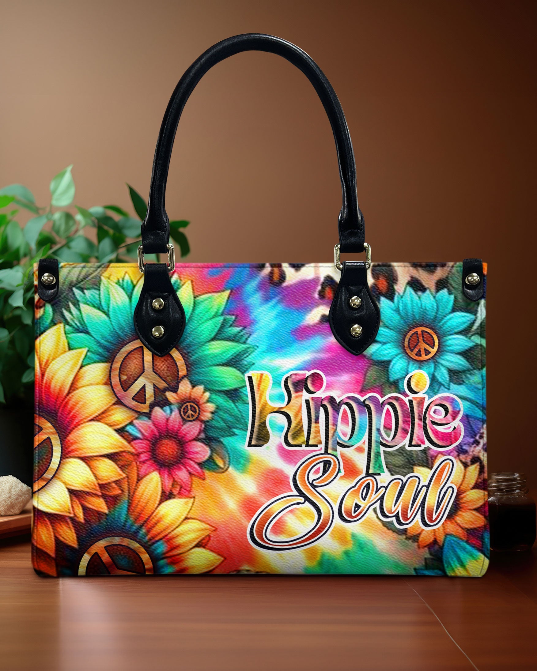 Hippie Soul Leopard Sunflower Tie Dye Hippie Leather Bag Gift for Women _6_ w3VO8