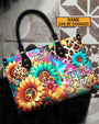 Hippie Soul Leopard Sunflower Tie Dye Hippie Leather Bag Gift for Women _7_ 6lyDN