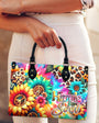 Hippie Soul Leopard Sunflower Tie Dye Hippie Leather Bag Gift for Women _8_ UIvCM
