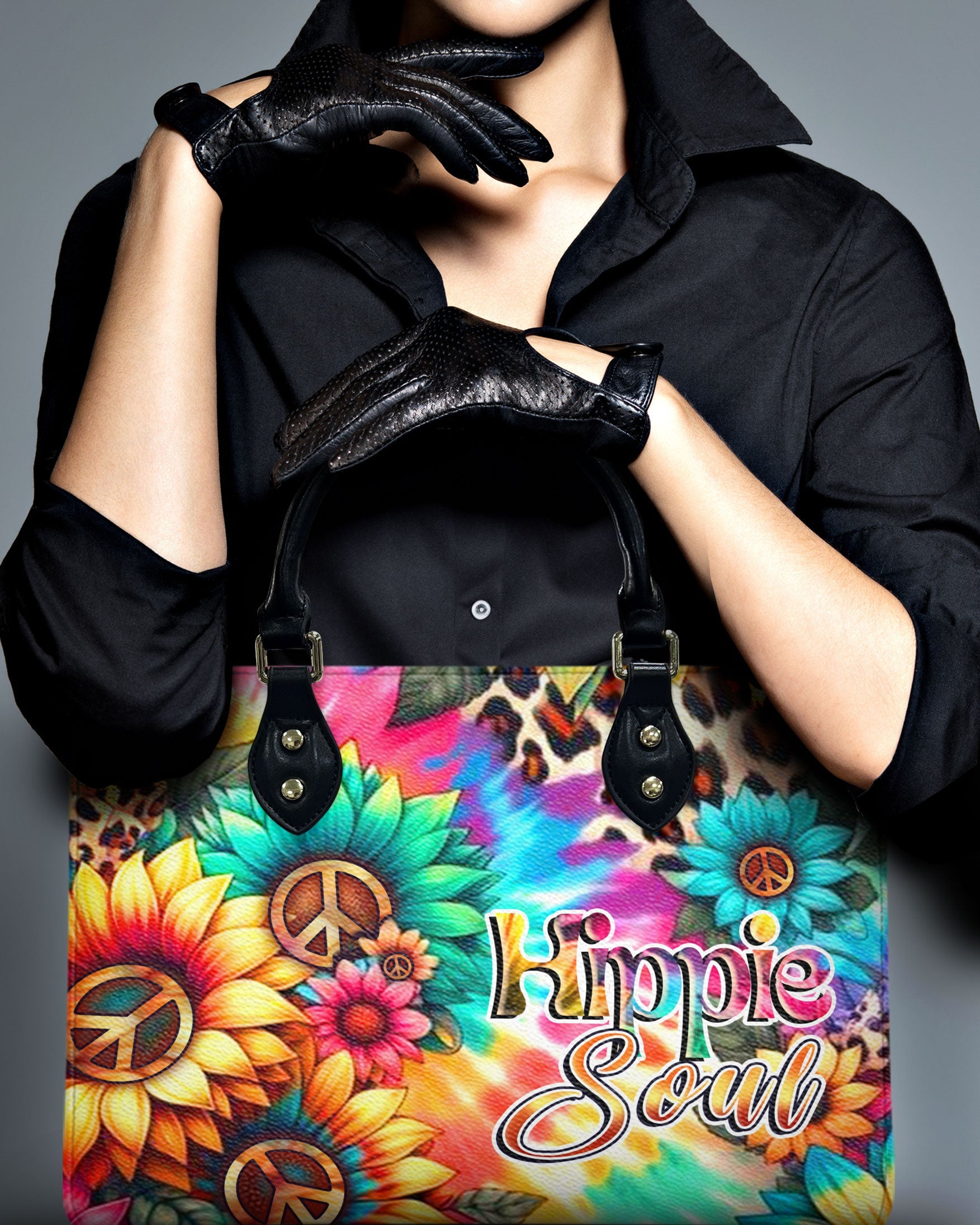 Hippie Soul Leopard Sunflower Tie Dye Hippie Leather Bag Gift for Women _9_ KY6ht