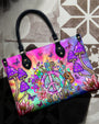Hippie Soul Mushroom Tie Dye Psychedelic Colorful Peace Sign Hippie Leather Bag _6_ bOcAi