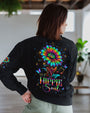 Hippie Soul Music Sunflower and Peace Symbol Graphic AOP Shirts _3_ ugClP