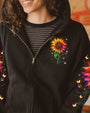 Hippie Soul Neon Psychedelic Sunflower with Peace Sign Boho Graphic AOP Shirts _6_ 5wKhF