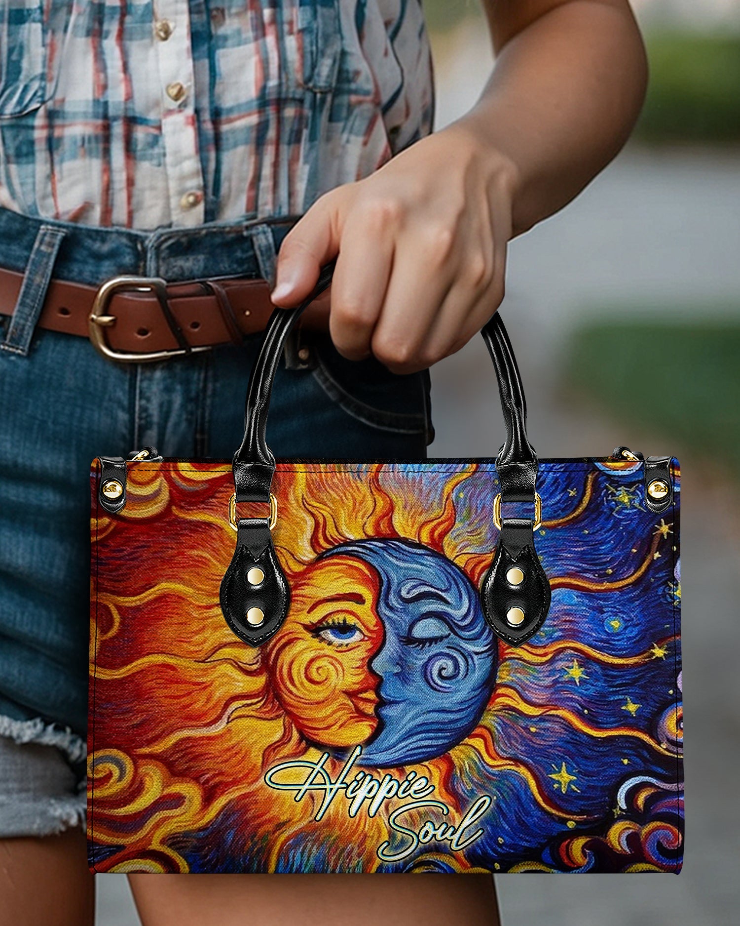 Hippie Soul Sun and Moon Celestial Hippie Leather Bag Gift for Women _3_ 4NUAJ