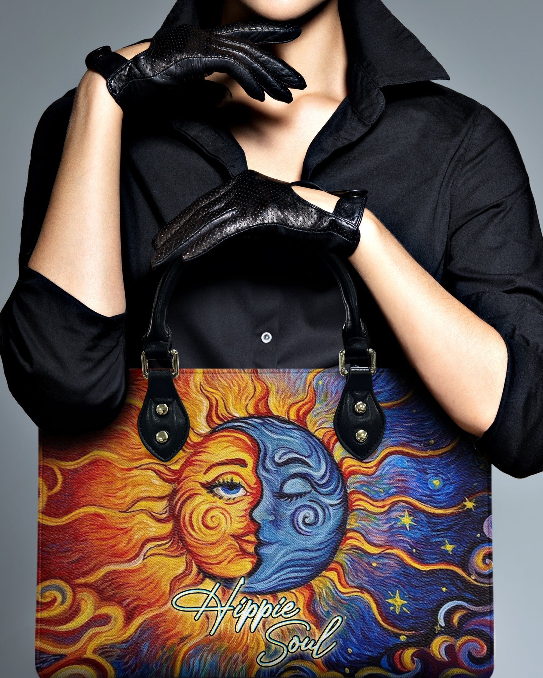 Hippie Soul Sun and Moon Celestial Hippie Leather Bag Gift for Women _5_ Aw1XZ