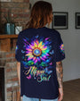 Hippie Soul Sunflower Colorful Butterflies Peace Flower Graphic AOP Shirts _11_ lnhvH