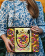 Hippie Soul Sunflower Peace with Butterflies Hippie Leather Bag for Women _6_ DEmon
