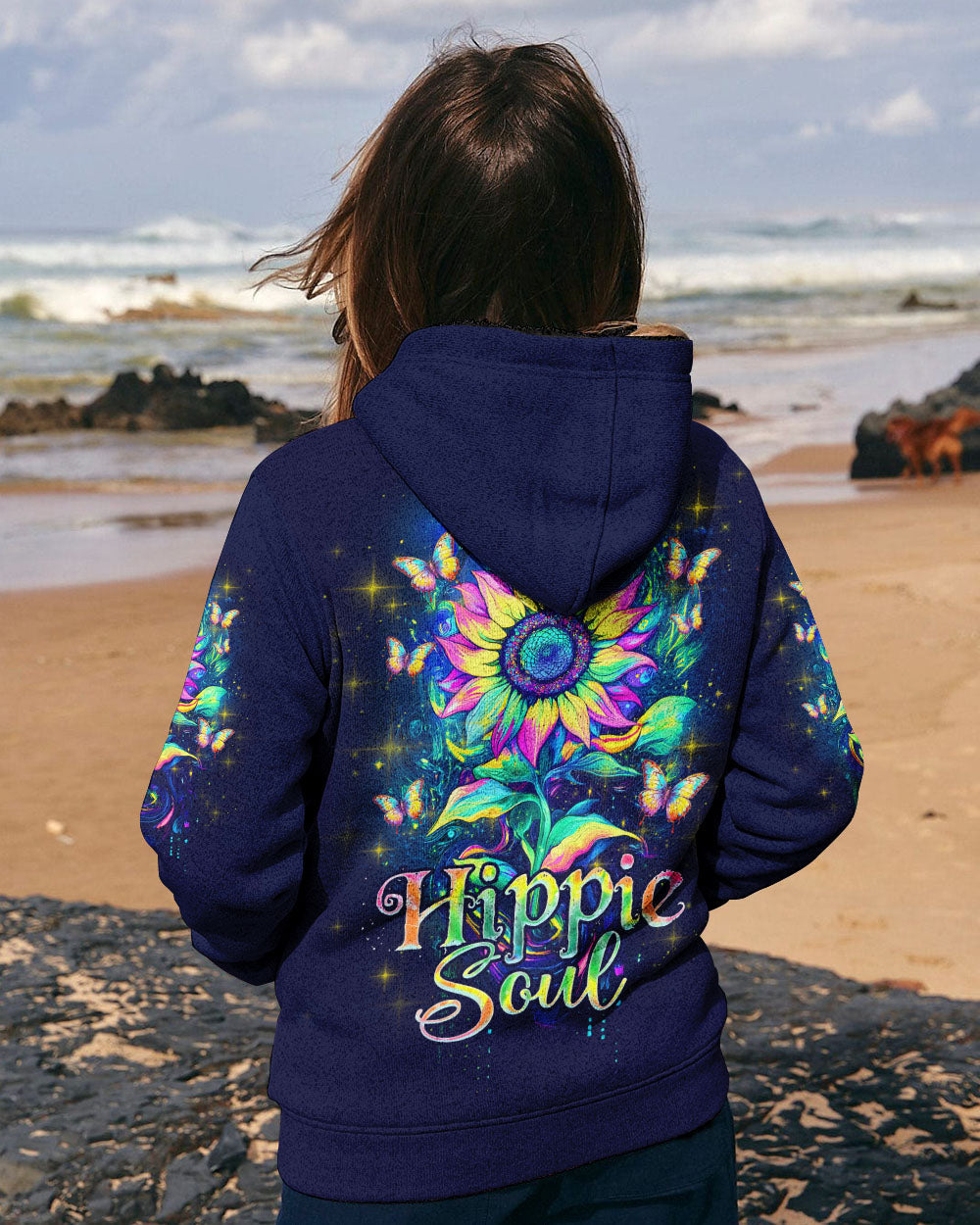 Hippie Soul Sunflower Trippy Psychedelic Butterfly Graphic AOP Shirts _2_ hAg0P