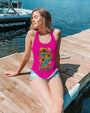 Hippie Soul Sunflowers with Peace Signs Bright Pink Graphic AOP Shirts _6_ GXEO7