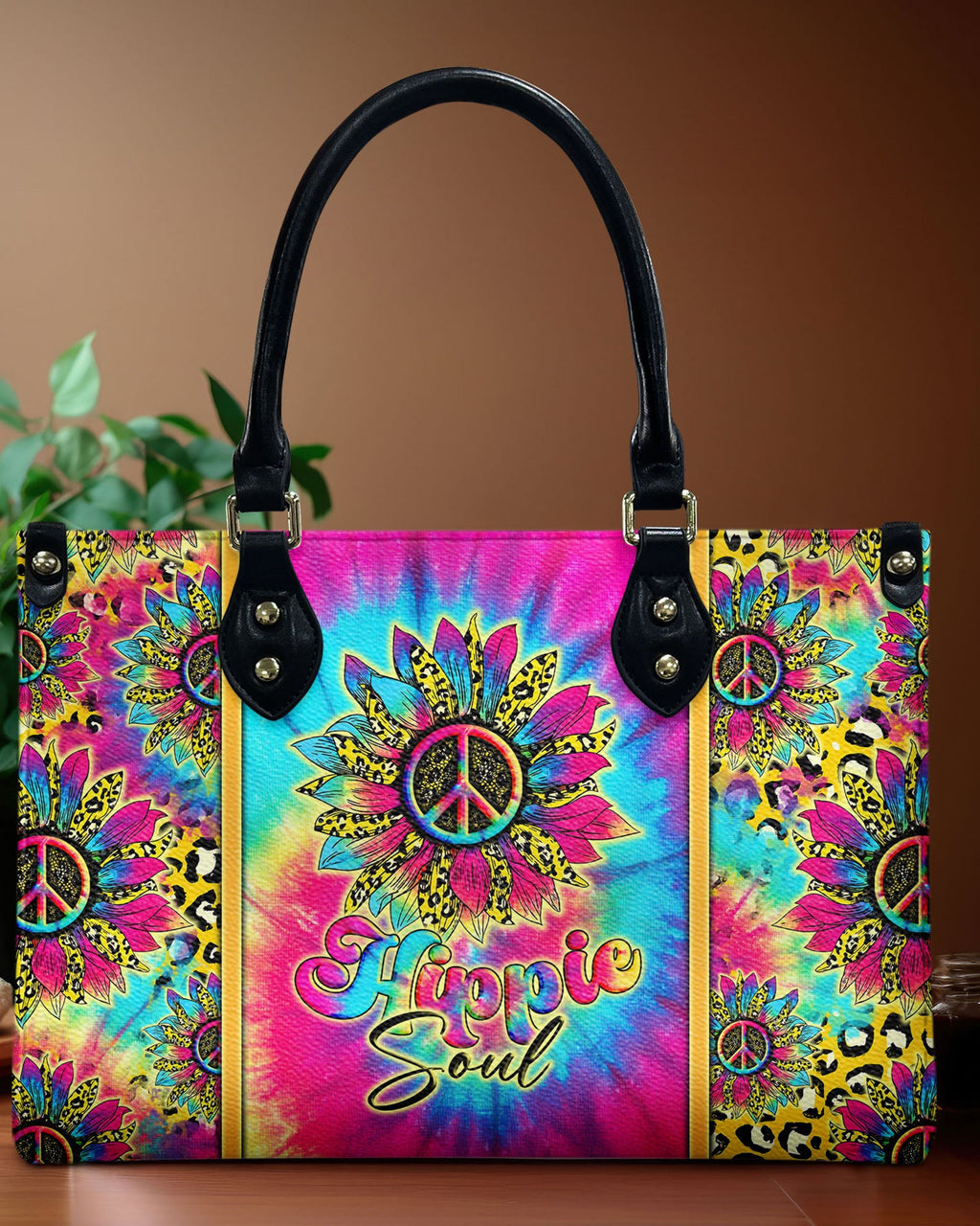 Hippie Soul Tie Dye Sunflower Leopard Hippie Leather Bag Gift for Women _1_ AXMGV