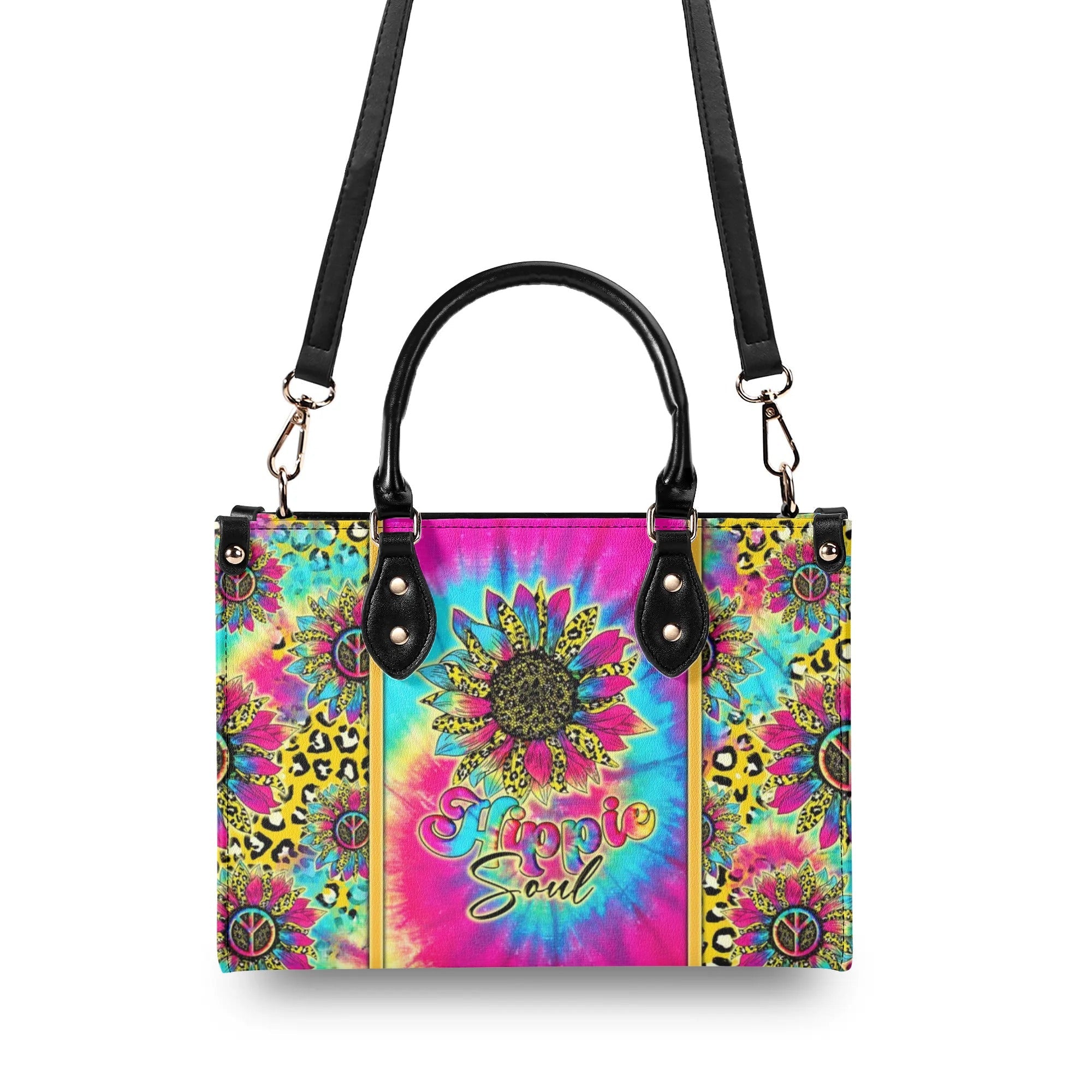 Hippie Soul Tie Dye Sunflower Leopard Hippie Leather Bag Gift for Women _2_ mEdAn