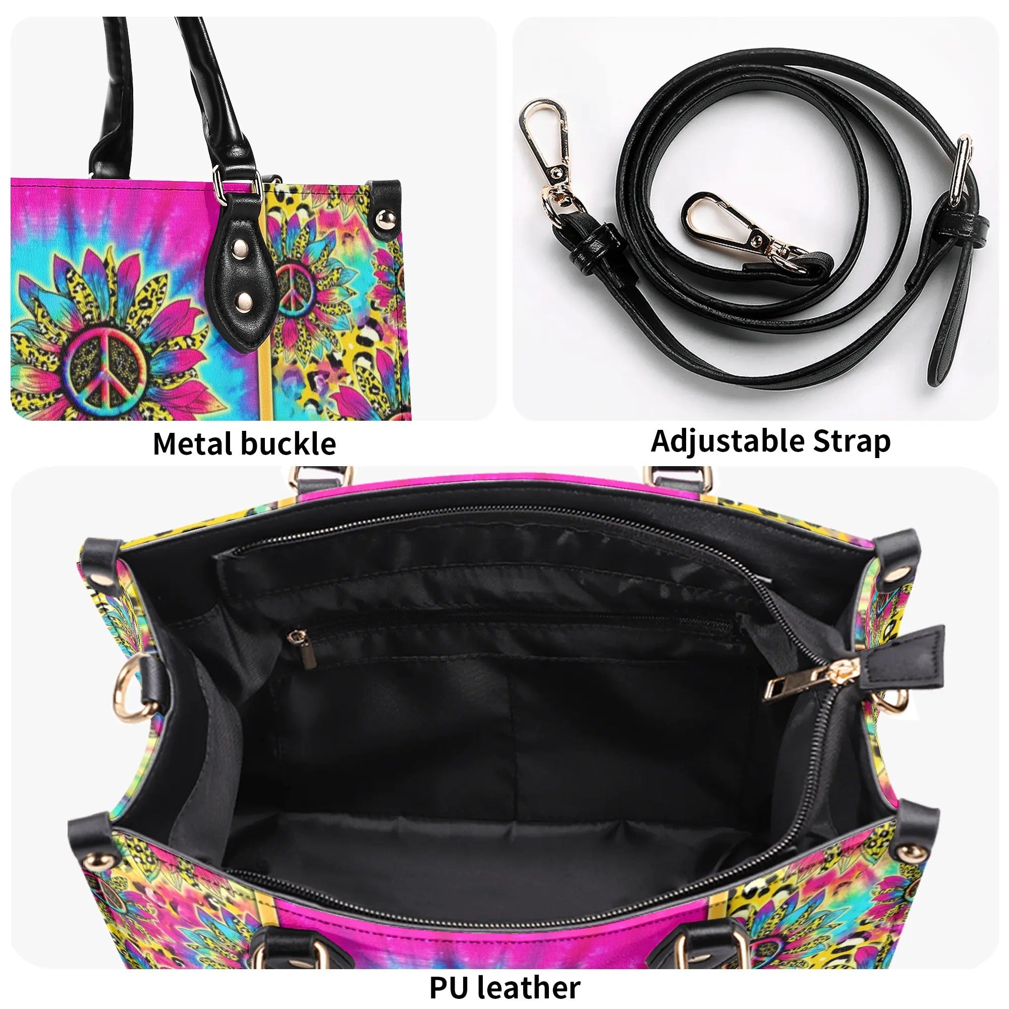 Hippie Soul Tie Dye Sunflower Leopard Hippie Leather Bag Gift for Women _7_ 9wb9z