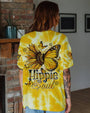 Hippie Soul Yellow Tie Dye Peace Signs and Sunflower Butterfly AOP Shirts _10_ ldtRy