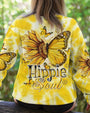Hippie Soul Yellow Tie Dye Peace Signs and Sunflower Butterfly AOP Shirts _3_ gGxkQ
