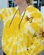 Hippie Soul Yellow Tie Dye Peace Signs and Sunflower Butterfly AOP Shirts _4_ SxldZ