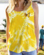 Hippie Soul Yellow Tie Dye Peace Signs and Sunflower Butterfly AOP Shirts _6_ FJJA1