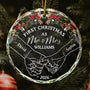 Holding Hands First Christmas Couple   Personalized Circle Glass Ornament NV999 CLA225 DEFAULT