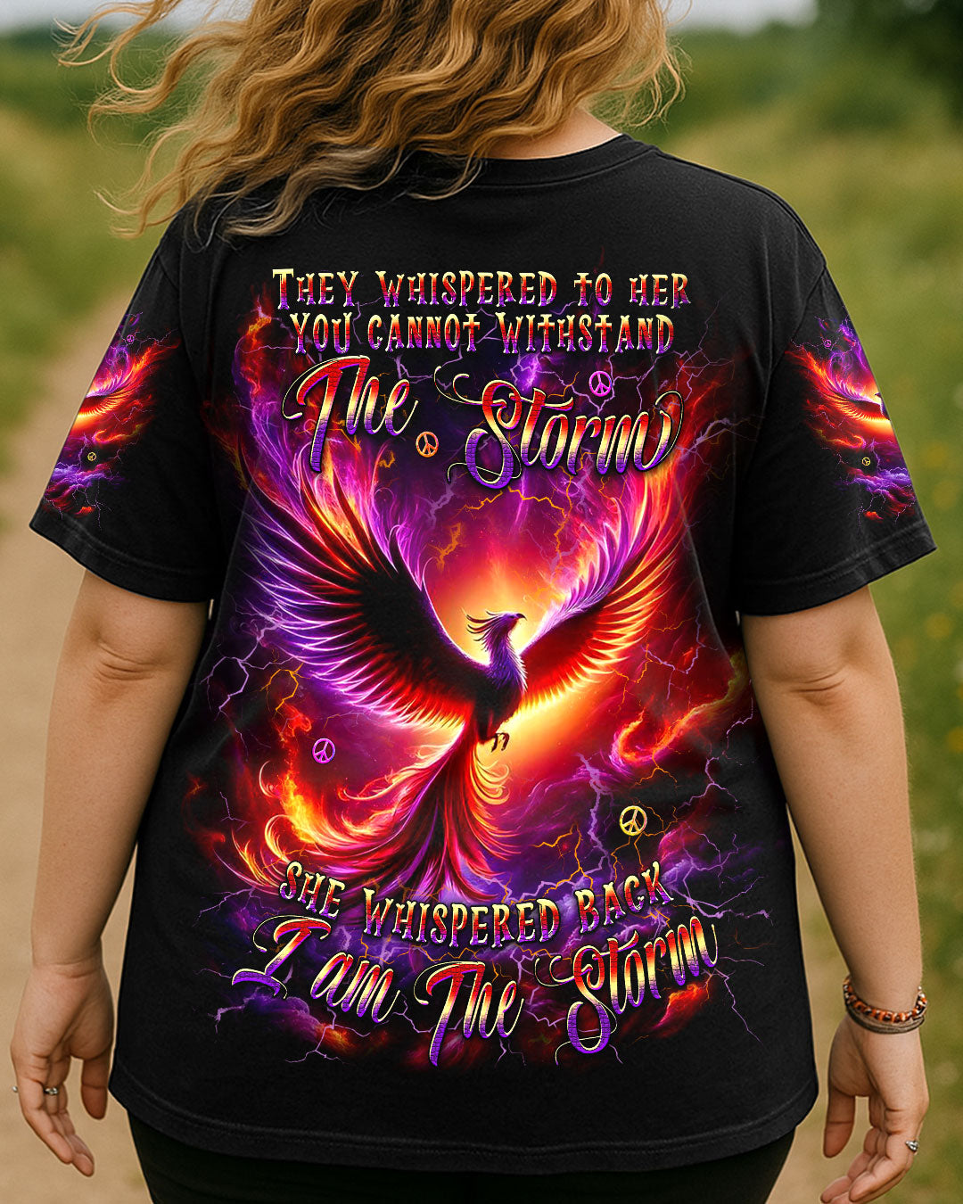 I Am The Storm Phoenix Design _26 Empowering Quote Powerful Hippie AOP Shirts _11_ vVYC8