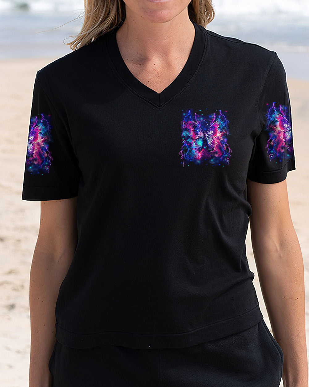 I Am the Storm Lightning Butterfly Empowering Quote Tee for Women AOP Shirts _4_ tpXdG