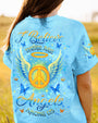 I Believe There Are Angels Among Us Blue Peace Symbol Design for Women AOP Shirts _3_ r0kZt