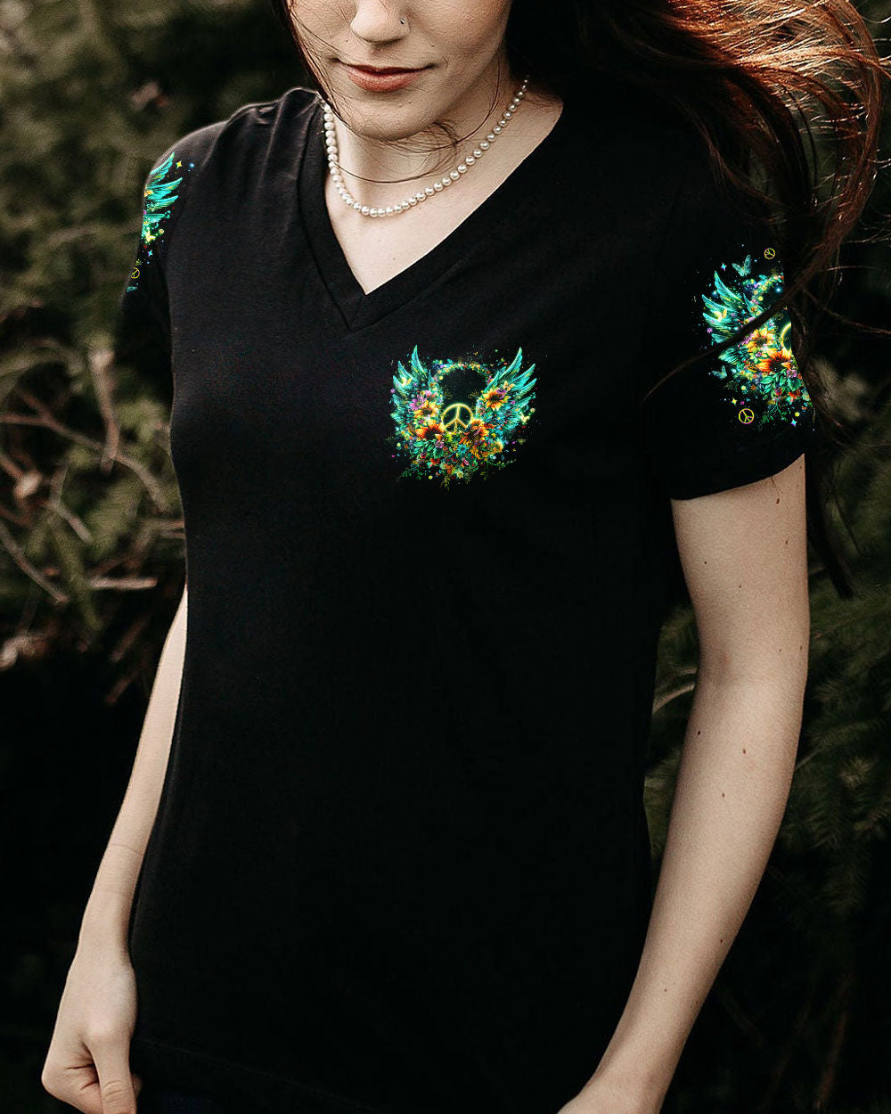 I Believe There Are Angels Among Us Butterfly Flower Wings Peace AOP Shirts _12_ tULss