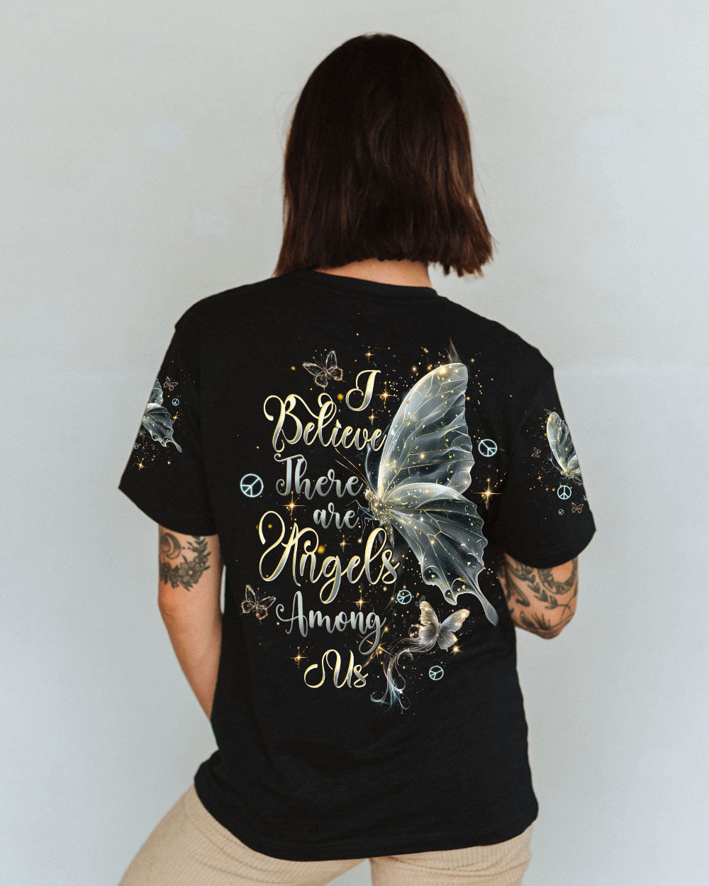 I Believe There Are Angels Among Us Butterfly Spiritual Graphic AOP Shirts _10_ NYyjx