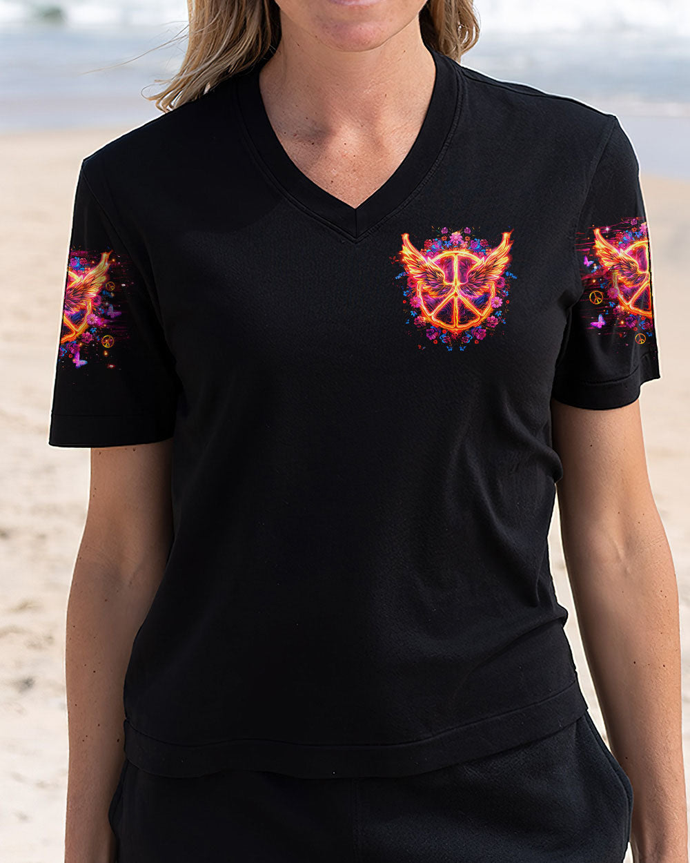 I Believe There Are Angels Among Us Fire Peace Symbol Angel AOP Shirts _11_ G4ILr