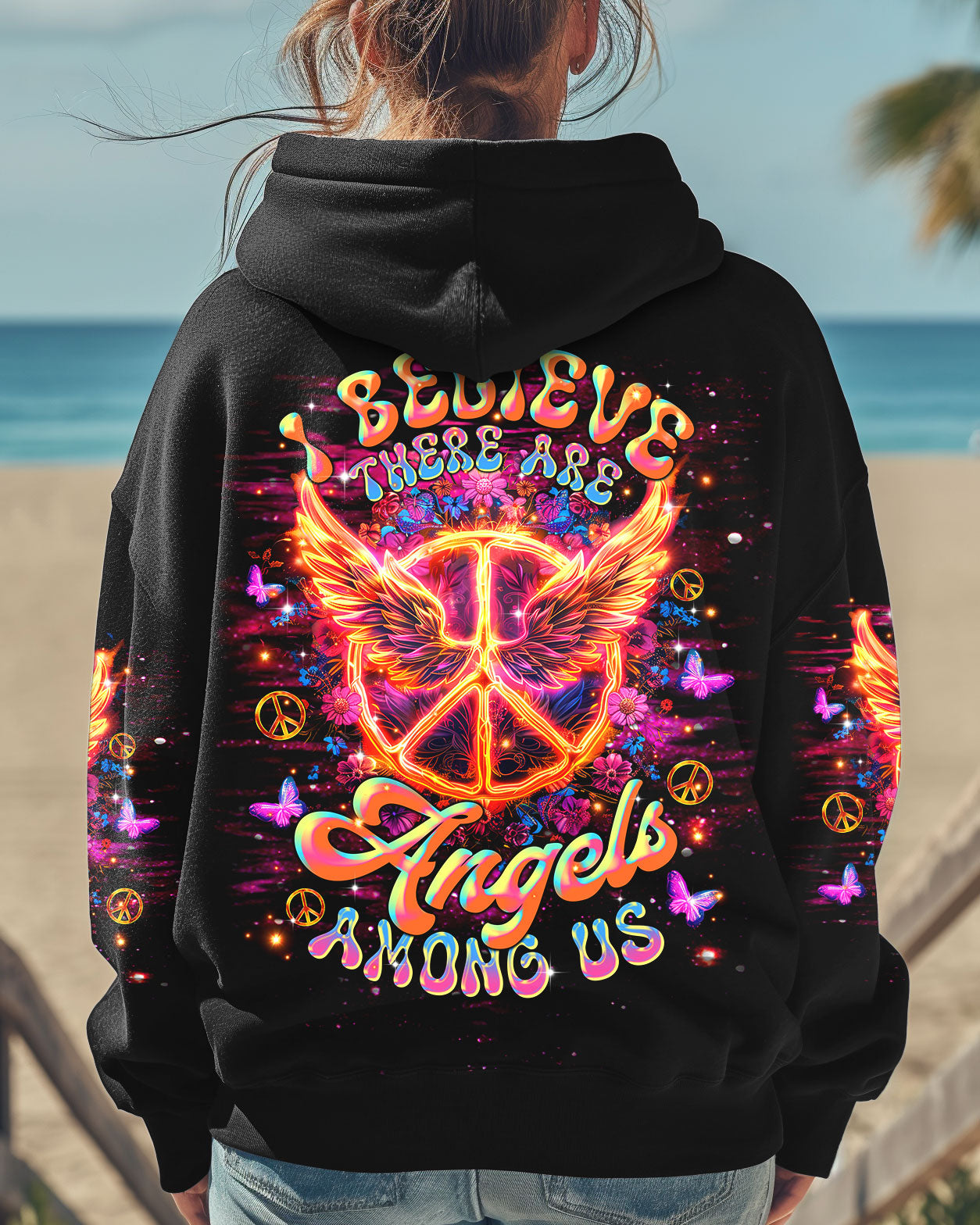 I Believe There Are Angels Among Us Fire Peace Symbol Angel AOP Shirts _1_ t5aw6