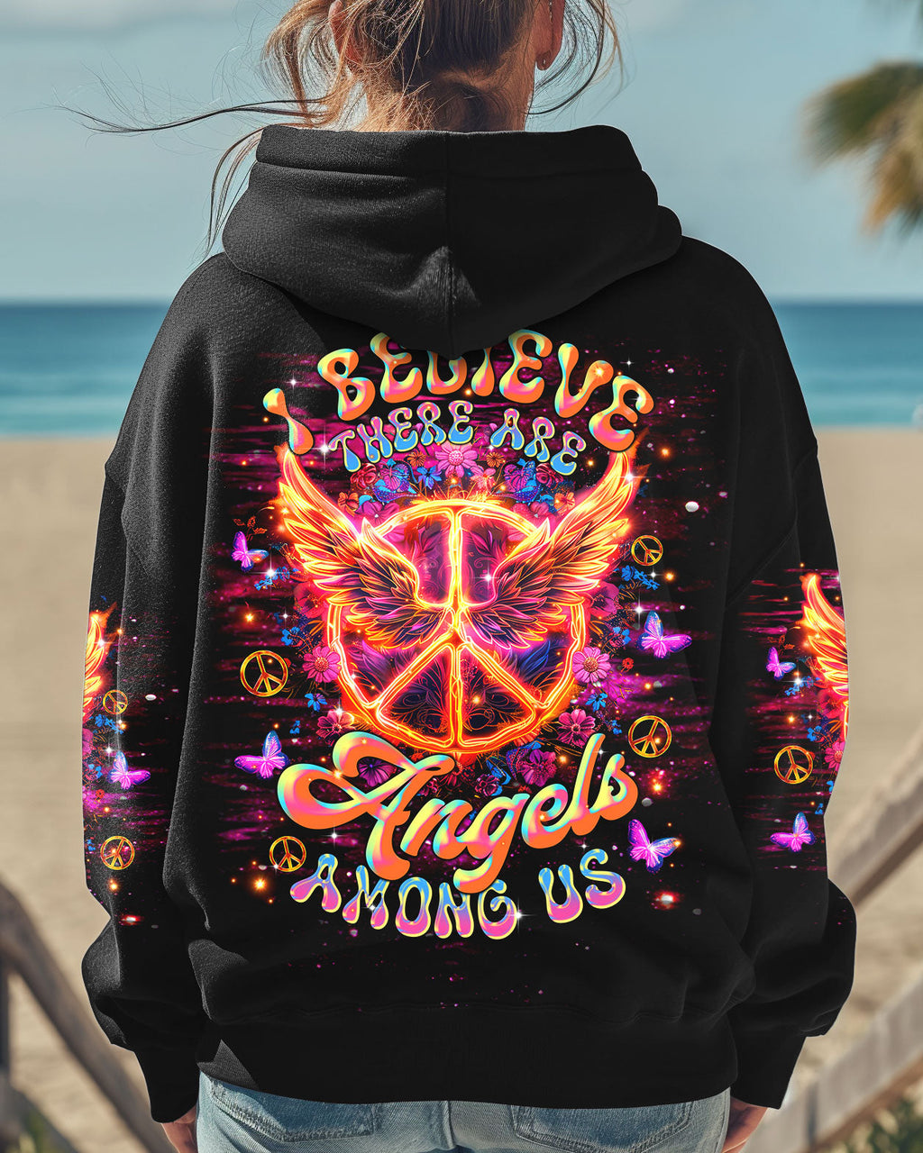 I Believe There Are Angels Among Us Fire Peace Symbol Angel AOP Shirts _1_ t5aw6