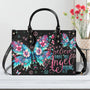I Believe There Are Angels Among Us Floral Butterfly Inspirational Hippie Leather Bag _1_ u4SZP