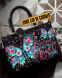 I Believe There Are Angels Among Us Floral Butterfly Inspirational Hippie Leather Bag _9_ 8aCIp