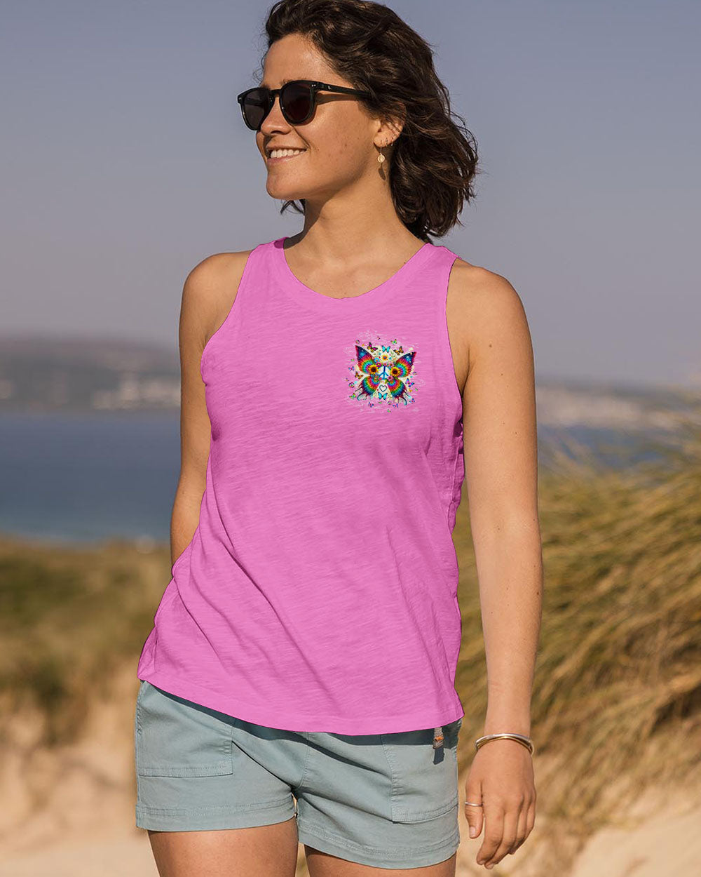 I Believe There Are Angels Among Us Hippie Butterfly and Peace Sign AOP Shirts _6_ dqVX8