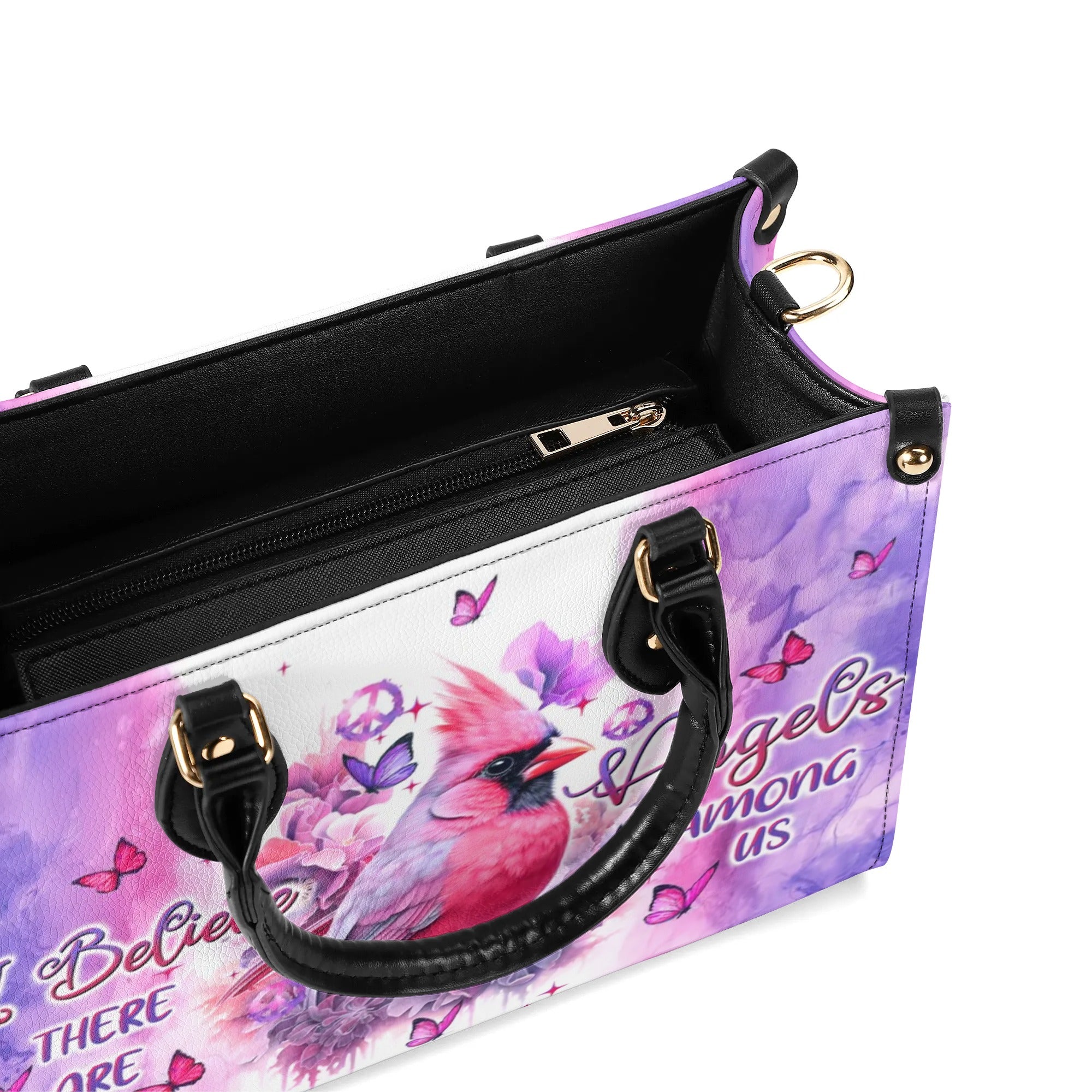 I Believe There Are Angels Among Us Pastel Cardinal Hippie Leather Bag for Women _5_ Rmbvb