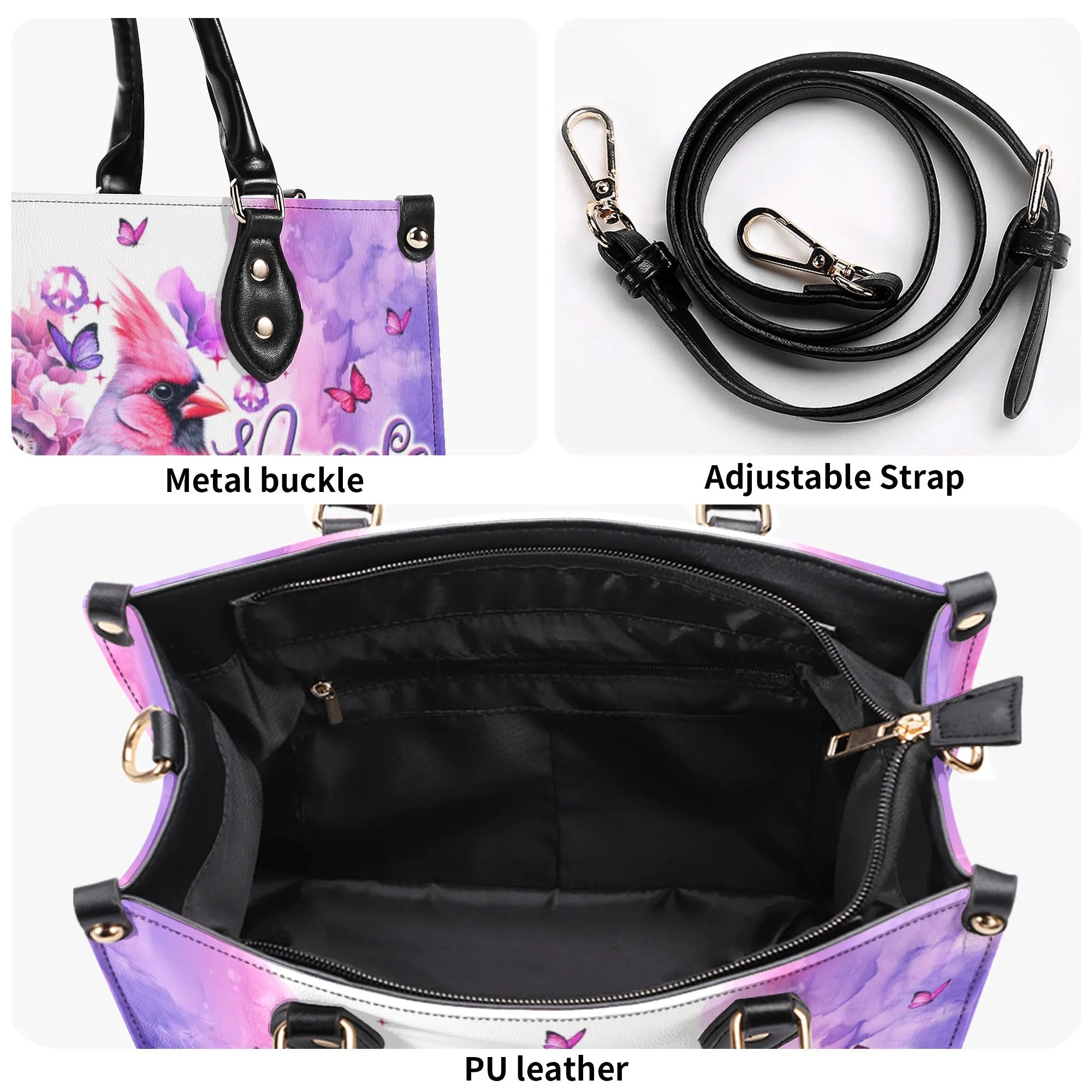 I Believe There Are Angels Among Us Pastel Cardinal Hippie Leather Bag for Women _8_ X0jPz