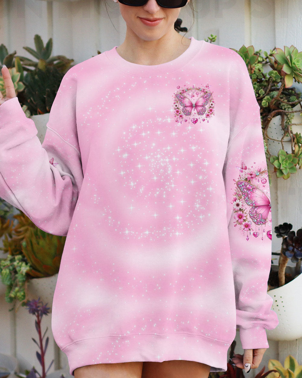 I Believe There Are Angels Among Us Pink Butterfly Memorial AOP Shirts _3_ nHzpG