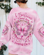 I Believe There Are Angels Among Us Pink Butterfly Memorial AOP Shirts _4_ 0KL7r