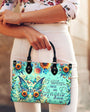 I Believe There Are Angels Among Us Sunflower Butterfly Peace Sign Wings Hippie Leather Bag _12_ gl3Uh