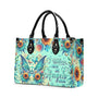 I Believe There Are Angels Among Us Sunflower Butterfly Peace Sign Wings Hippie Leather Bag _6_ uM8Ta