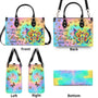 I Believe There Are Angels Among Us Tie Dye Colorful Butterfly Peace Sign Hippie Leather Bag _8_ 9j1sj
