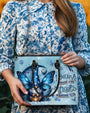 I Believe There Are Angels Among Us Whimsical Angel Gnome Blue Butterfly Hippie Leather Bag _10_ 4naKK