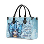 I Believe There Are Angels Among Us Whimsical Angel Gnome Blue Butterfly Hippie Leather Bag _4_ 8eAC2