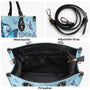 I Believe There Are Angels Among Us Whimsical Angel Gnome Blue Butterfly Hippie Leather Bag _6_ WUtVp