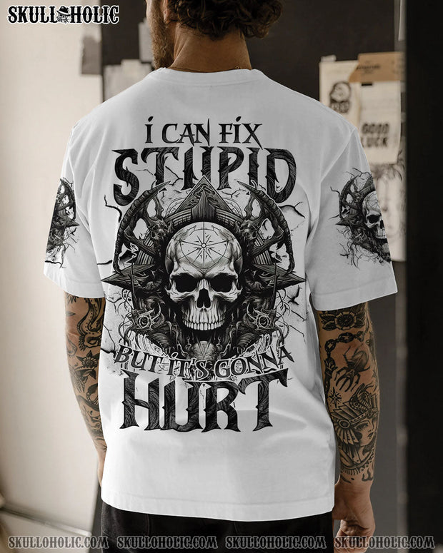I Can Fix Stupid But It?s Gonna Hurt - Skull Dark Gothic Ink Style - AOP Shirts