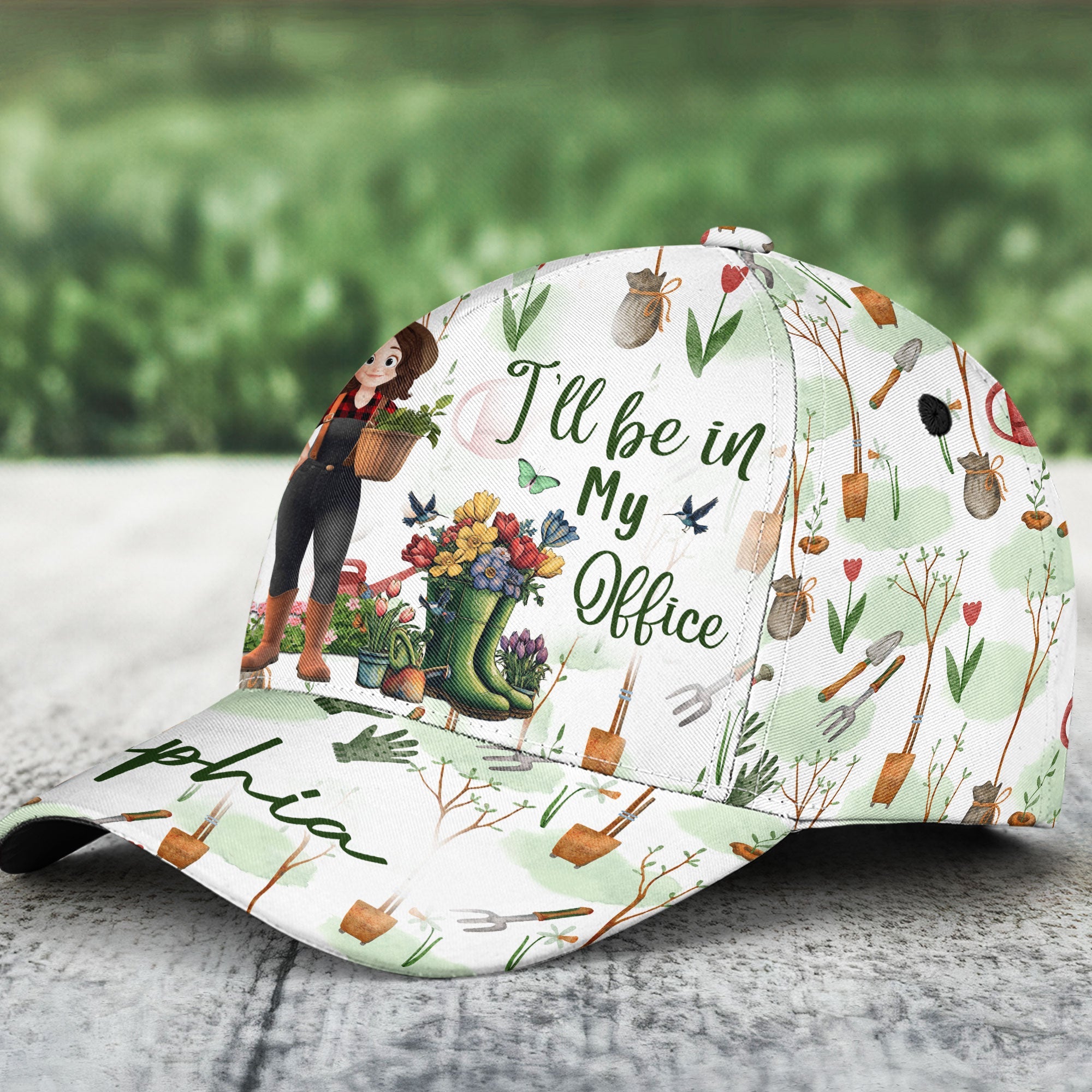 I_ll Be In My Office Cartoon Version Personalized Classic Cap_2
