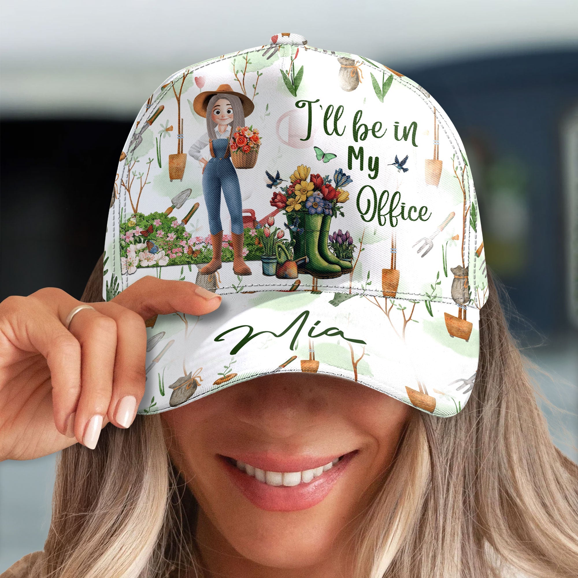 I_ll Be In My Office Cartoon Version Personalized Classic Cap_4