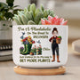 I_m A Plantaholic On The Road To Recovery Cartoon Personalized Ceramic Plant Pot_1